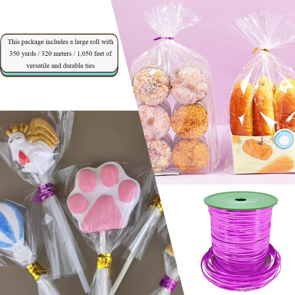 100Yards/300Feet/91M Gold Metal Twist Ties for Bread, Candy, Coffee, Plant Garden, Cellophane Treat, Gift Wrapping, Plastic Bags - Halloween Party, Cake Present, Art Craft