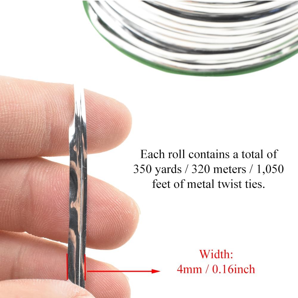 100Yards/300Feet/91M Gold Metal Twist Ties for Bread, Candy, Coffee, Plant Garden, Cellophane Treat, Gift Wrapping, Plastic Bags - Halloween Party, Cake Present, Art Craft