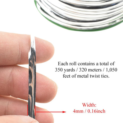 100Yards/300Feet/91M Gold Metal Twist Ties for Bread, Candy, Coffee, Plant Garden, Cellophane Treat, Gift Wrapping, Plastic Bags - Halloween Party, Cake Present, Art Craft