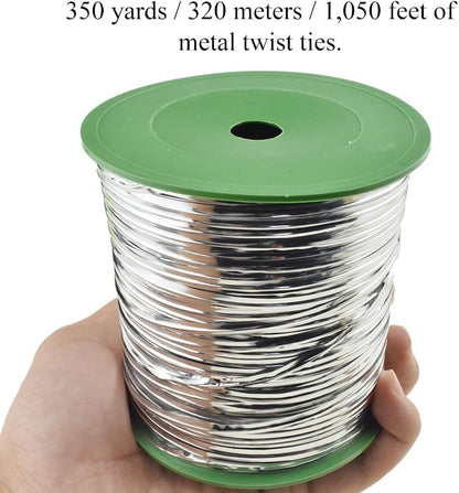100Yards/300Feet/91M Gold Metal Twist Ties for Bread, Candy, Coffee, Plant Garden, Cellophane Treat, Gift Wrapping, Plastic Bags - Halloween Party, Cake Present, Art Craft