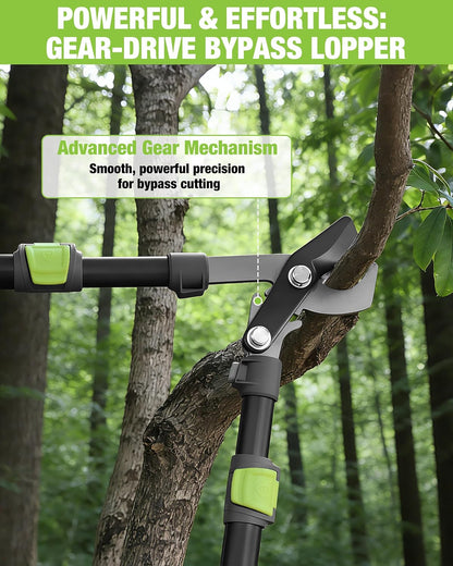 Extendable Bypass Lopper for Gardening, 25-37" Branch Cutter