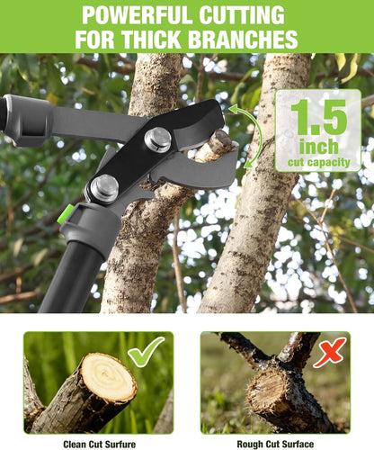 Extendable Bypass Lopper for Gardening, 25-37" Branch Cutter