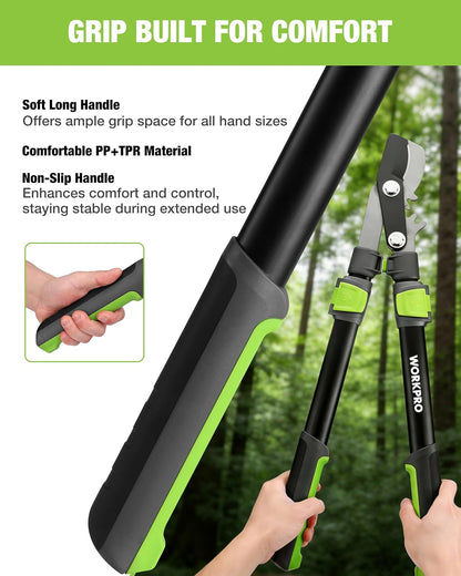 Extendable Bypass Lopper for Gardening, 25-37" Branch Cutter