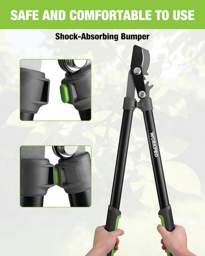 Extendable Bypass Lopper for Gardening, 25-37" Branch Cutter