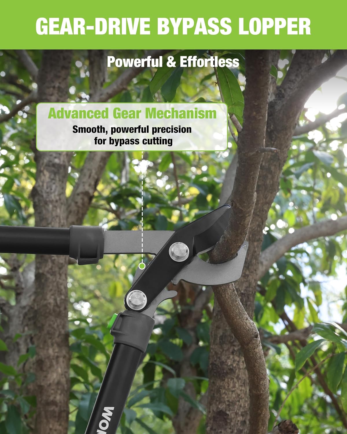 Extendable Bypass Lopper for Gardening, 25-37" Branch Cutter