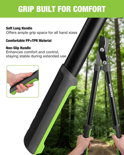 Extendable Bypass Lopper for Gardening, 25-37" Branch Cutter
