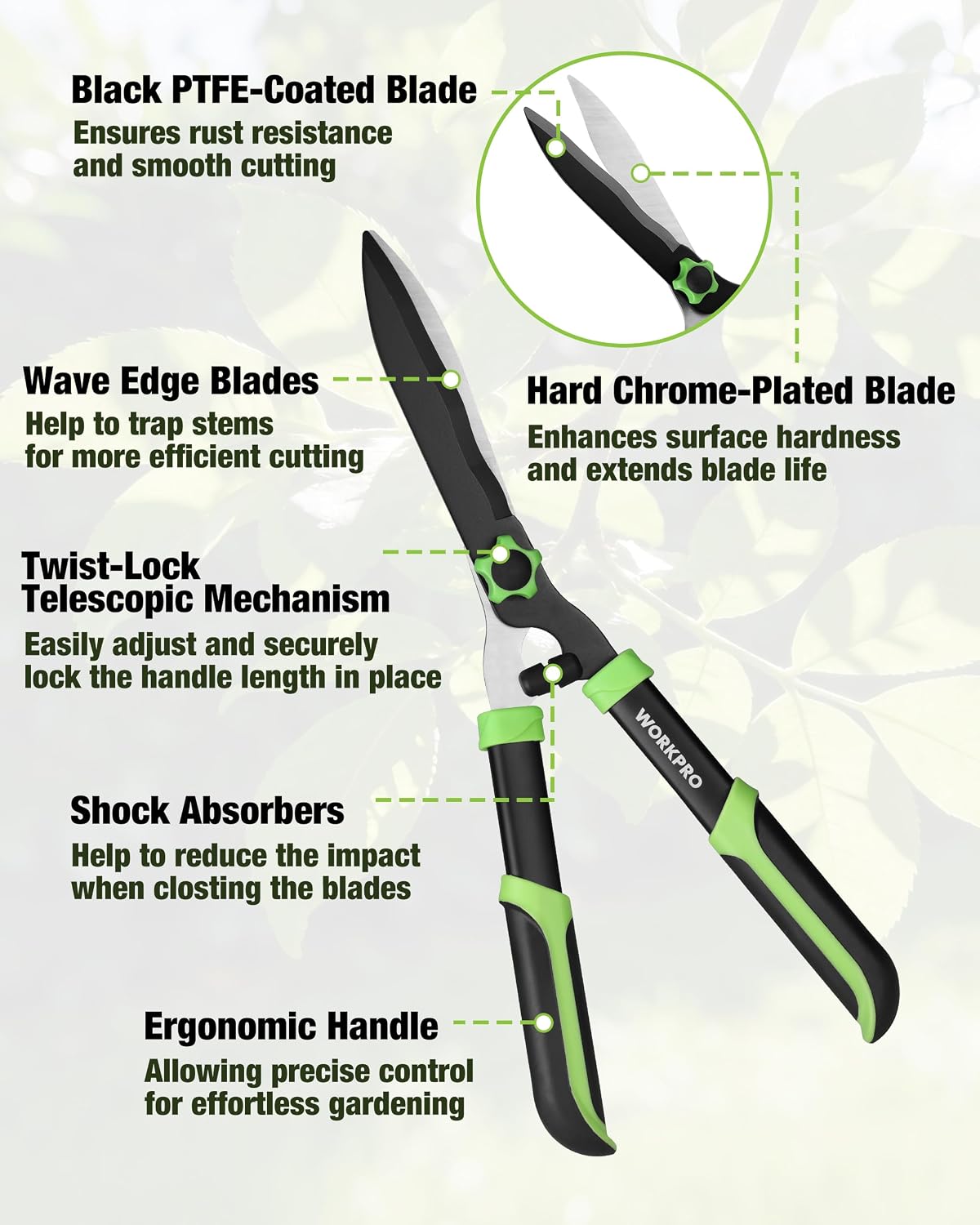 Extendable Bypass Lopper for Gardening, 25-37" Branch Cutter