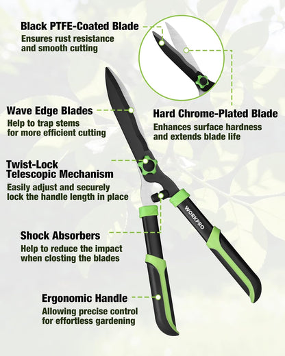 Extendable Bypass Lopper for Gardening, 25-37" Branch Cutter