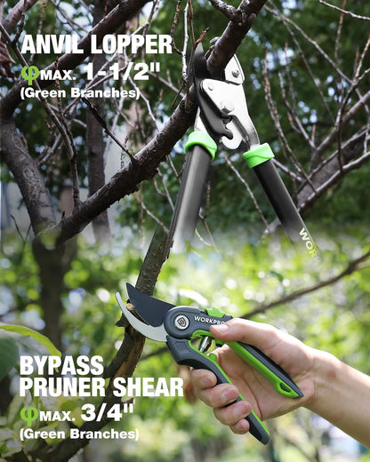 Extendable Bypass Lopper for Gardening, 25-37" Branch Cutter