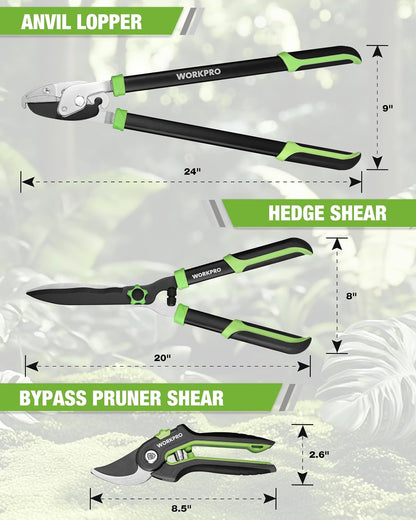 Extendable Bypass Lopper for Gardening, 25-37" Branch Cutter
