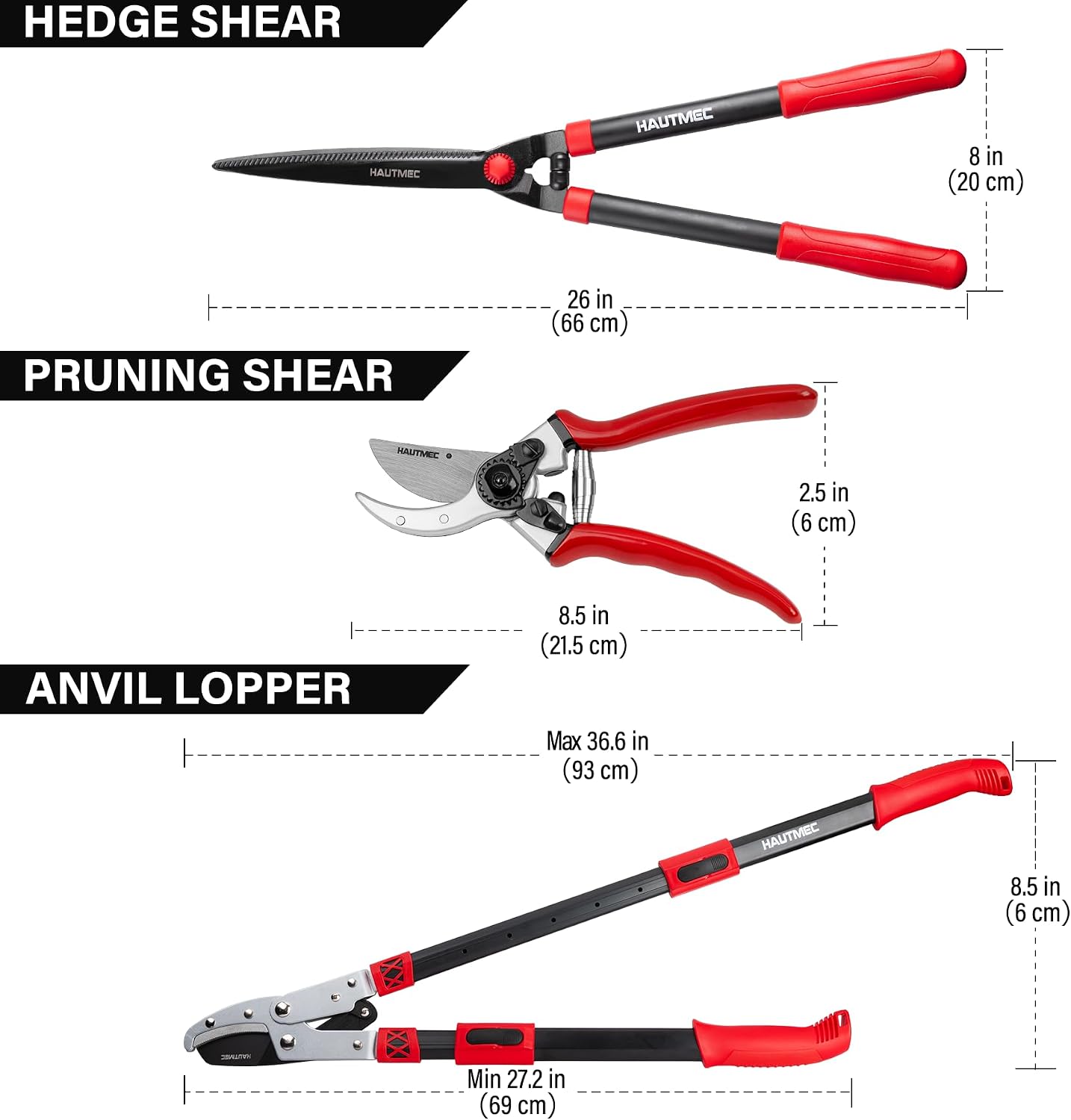 Anvil Loppers for Tree Trimming Heavy Duty, Extendable 27-37'' Garden Loppers with Compound Action System, 2" Cutting Capacity, Labor-Saving Tree Trimmer for Yard, Lawn Branch Cutter