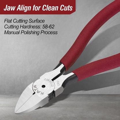 6 Inch Wire Cutters, Flush Side Cutters for 12 AWG Soft Wire, Crafting