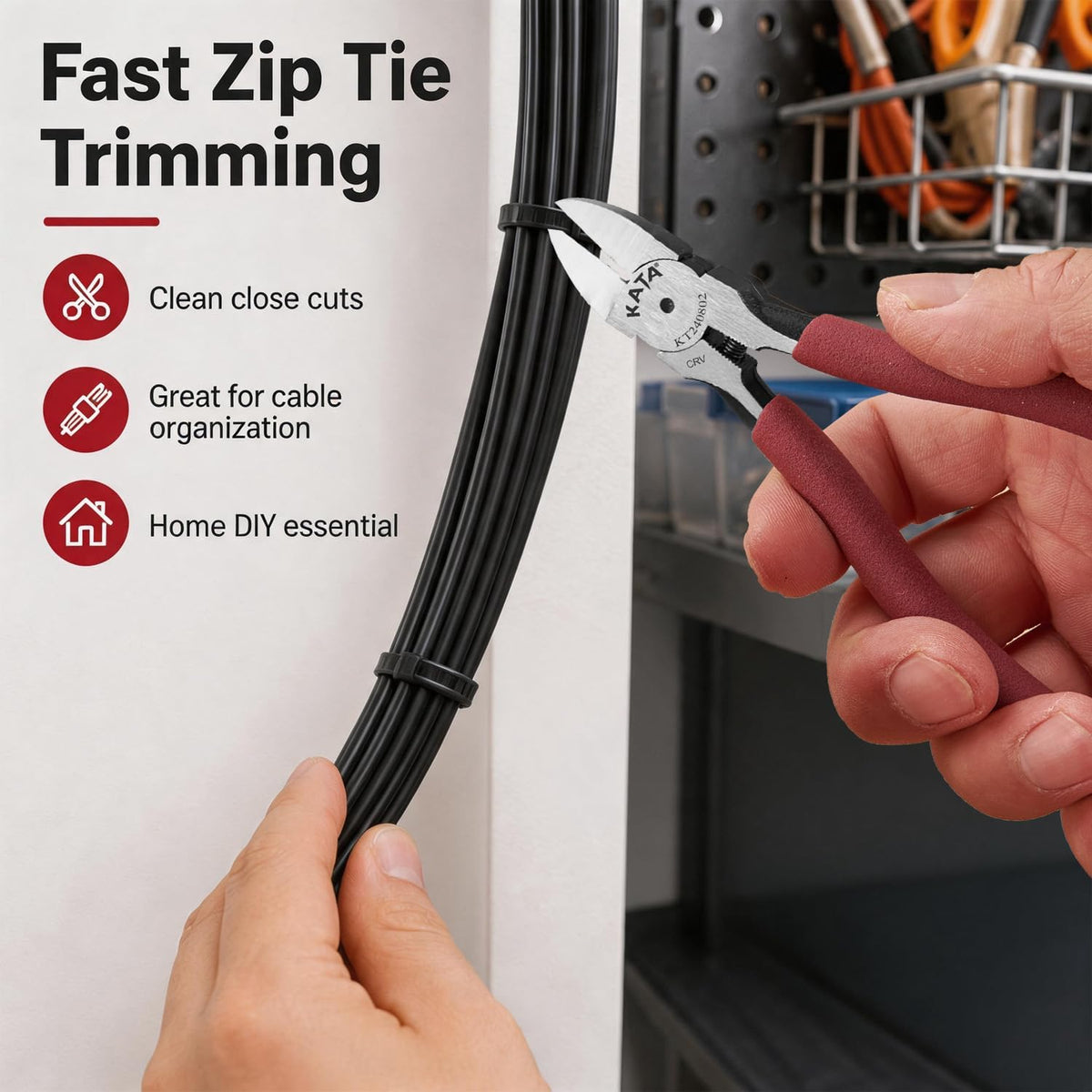 6 Inch Wire Cutters, Flush Side Cutters for 12 AWG Soft Wire, Crafting