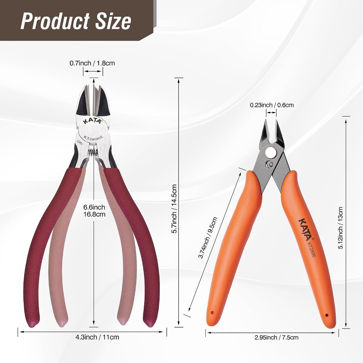 6 Inch Wire Cutters, Flush Side Cutters for 12 AWG Soft Wire, Crafting