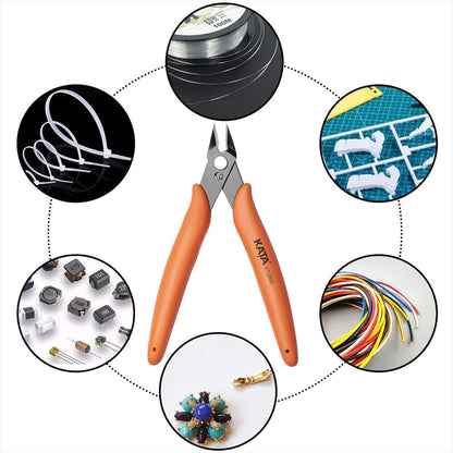 6 Inch Wire Cutters, Flush Side Cutters for 12 AWG Soft Wire, Crafting