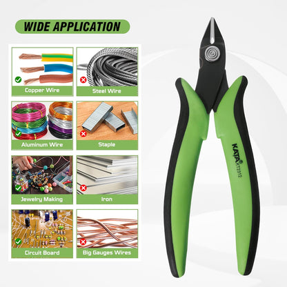 6 Inch Wire Cutters, Flush Side Cutters for 12 AWG Soft Wire, Crafting
