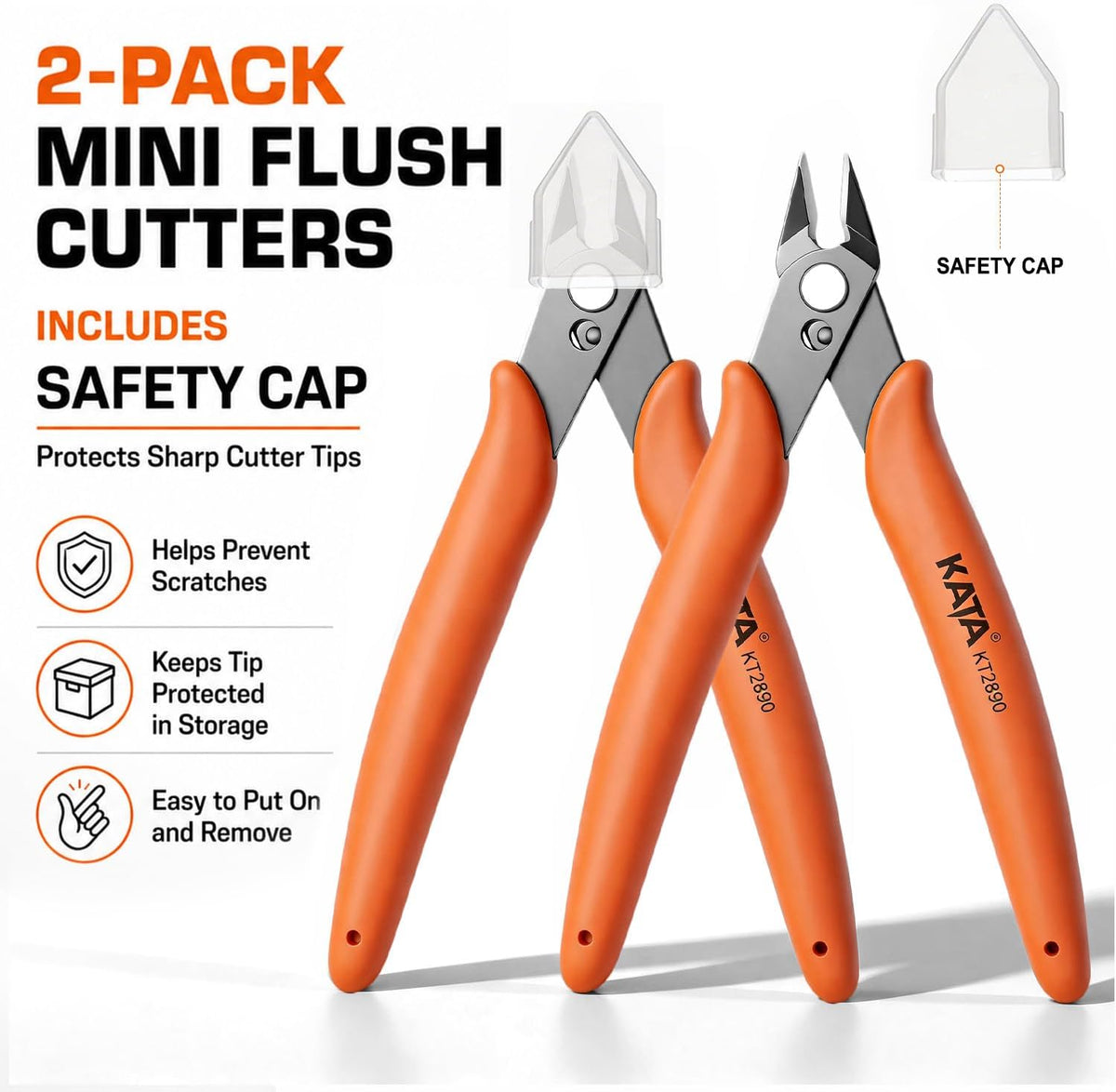 6 Inch Wire Cutters, Flush Side Cutters for 12 AWG Soft Wire, Crafting