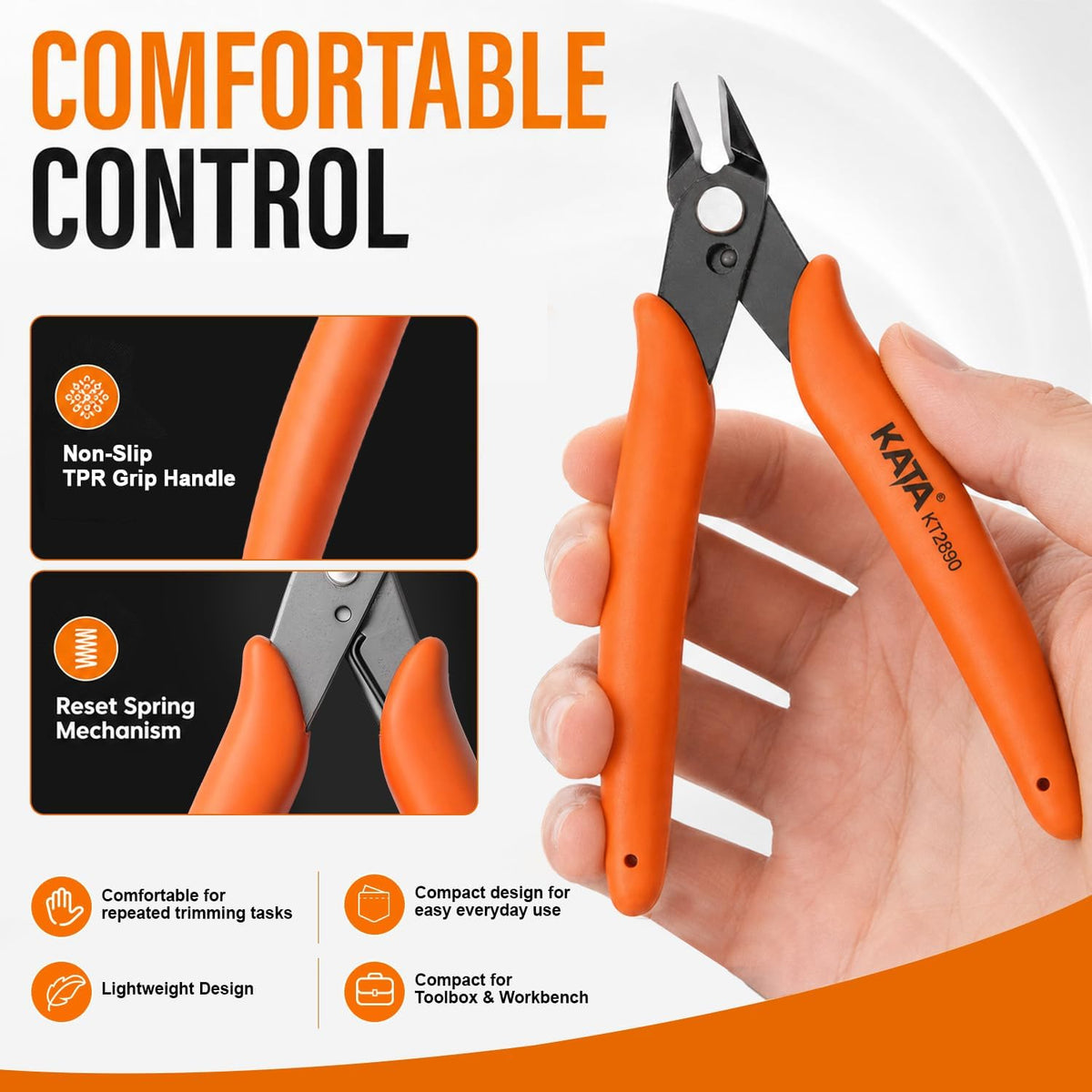 6 Inch Wire Cutters, Flush Side Cutters for 12 AWG Soft Wire, Crafting