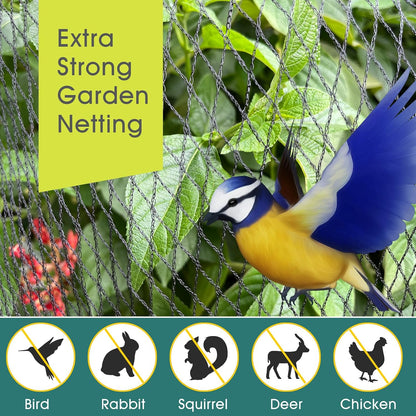 Bird Netting for Garden Protection, 13 x 40FT Anti Bird Mesh Garden Netting