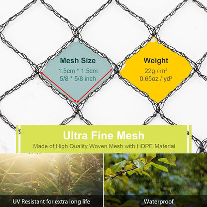 Bird Netting for Garden Protection, 13 x 40FT Anti Bird Mesh Garden Netting
