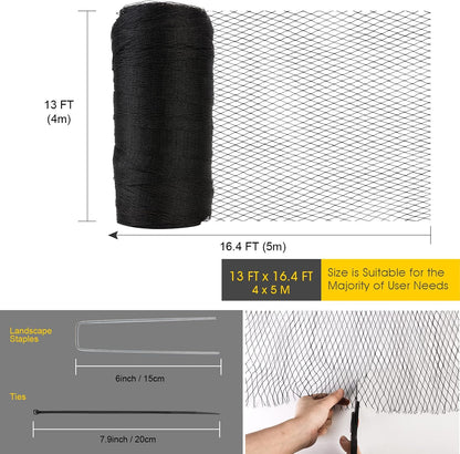 Bird Netting for Garden Protection, 13 x 40FT Anti Bird Mesh Garden Netting