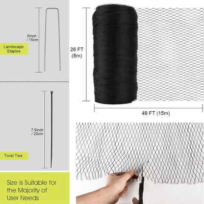 Bird Netting for Garden Protection, 13 x 40FT Anti Bird Mesh Garden Netting