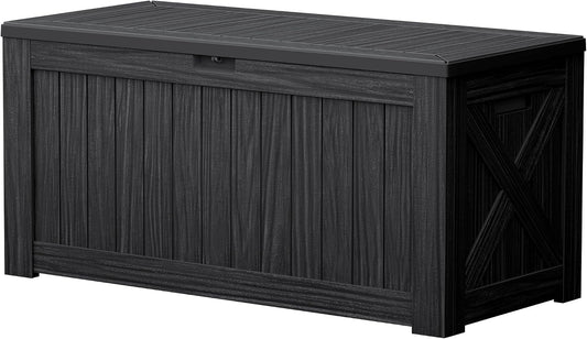 120 Gallon Deck Box Resin Outdoor Storage Box Waterproof
