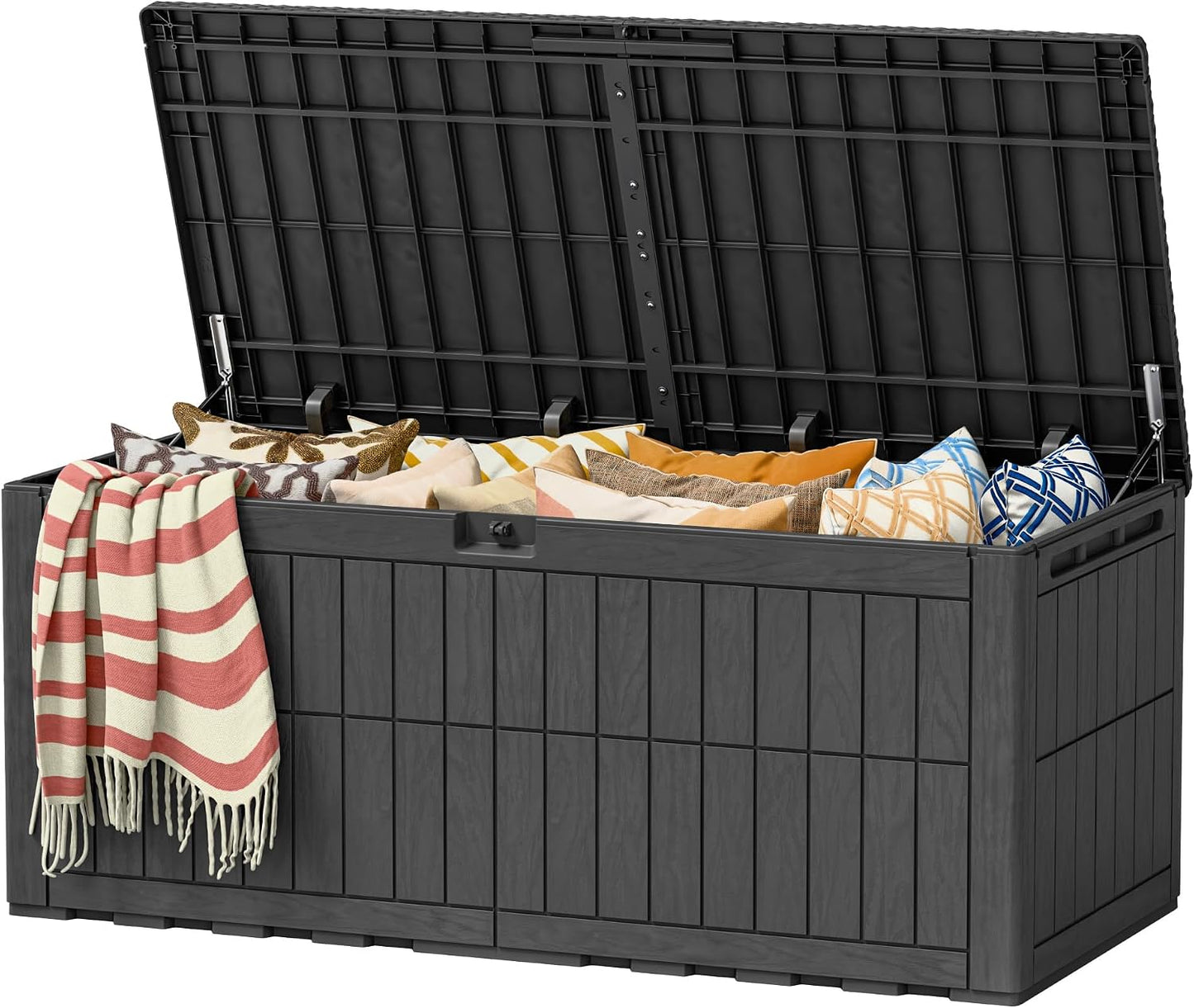 120 Gallon Deck Box Resin Outdoor Storage Box Waterproof