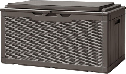 120 Gallon Deck Box Resin Outdoor Storage Box Waterproof