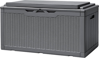 120 Gallon Deck Box Resin Outdoor Storage Box Waterproof