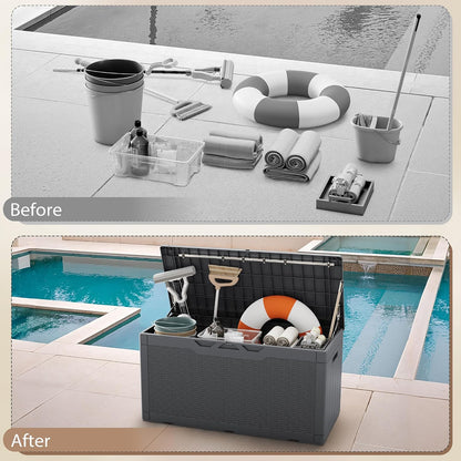 120 Gallon Deck Box Resin Outdoor Storage Box Waterproof