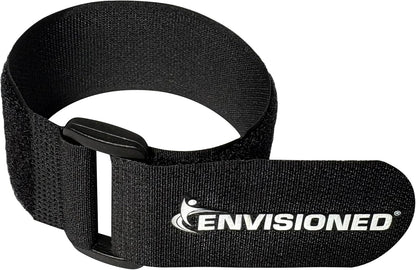 Reusable Cinch Straps 2" x 15" - 6 Pack, Multipurpose Strong Gripping, Quality Hook and Loop Securing Straps (Black) - Colors A