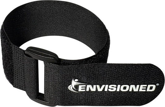 Reusable Cinch Straps 2" x 15" - 6 Pack, Multipurpose Strong Gripping, Quality Hook and Loop Securing Straps (Black) - Colors A