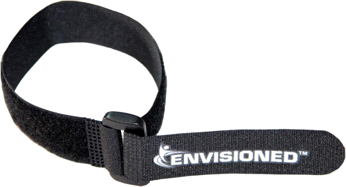Reusable Cinch Straps 2" x 15" - 6 Pack, Multipurpose Strong Gripping, Quality Hook and Loop Securing Straps (Black) - Colors A
