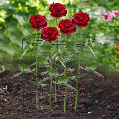 Round Peony Cages and Supports Grow Through Grid Plant Brace, Strawberry Planting Frame,Vine Pillar Metal Garden Stake Frame Flowers Support Rings Hoops for Rose, Tomato, Orchids (#1)