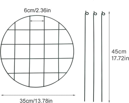 Round Peony Cages and Supports Grow Through Grid Plant Brace, Strawberry Planting Frame,Vine Pillar Metal Garden Stake Frame Flowers Support Rings Hoops for Rose, Tomato, Orchids (#1)