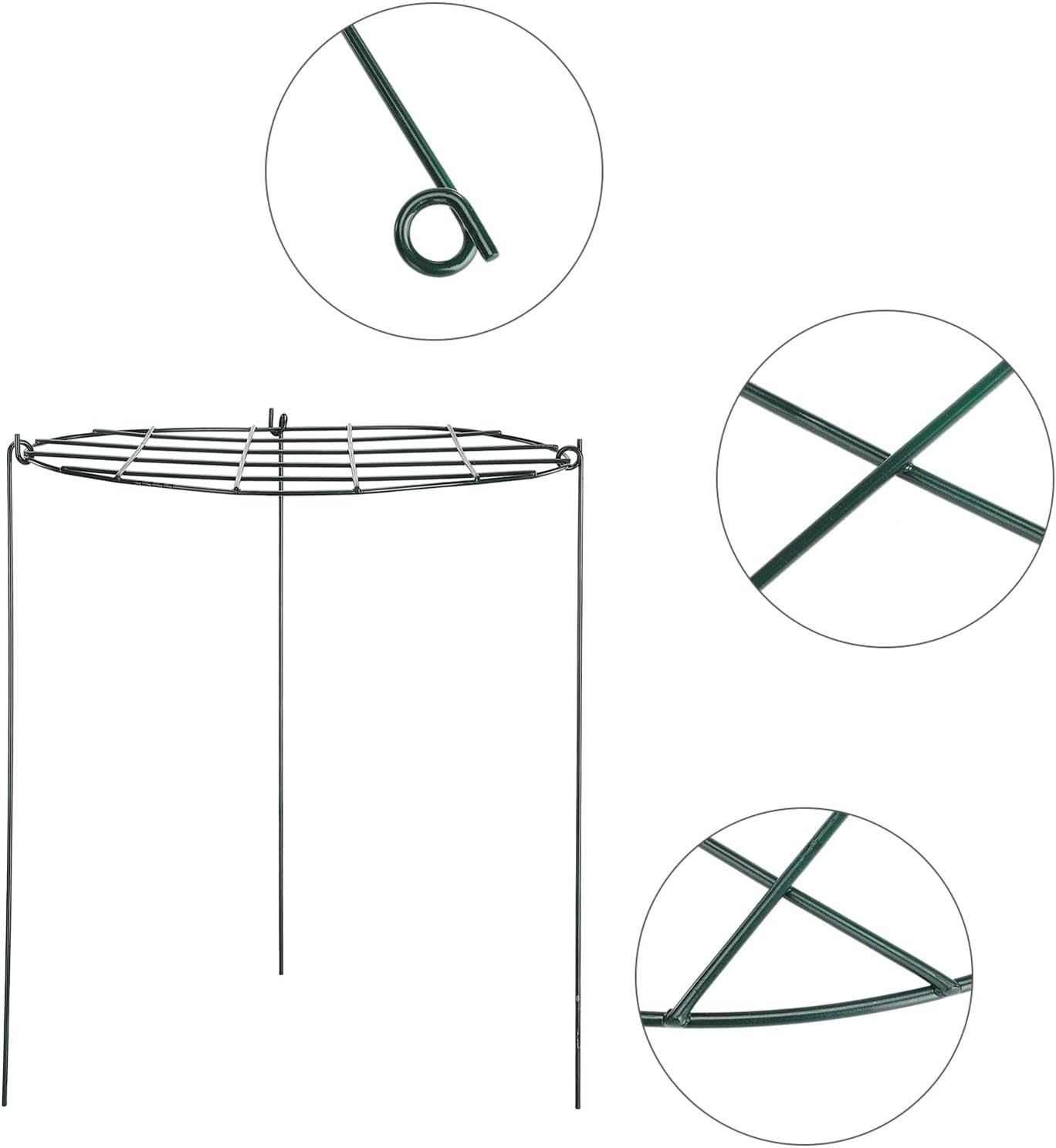 Round Peony Cages and Supports Grow Through Grid Plant Brace, Strawberry Planting Frame,Vine Pillar Metal Garden Stake Frame Flowers Support Rings Hoops for Rose, Tomato, Orchids (#1)