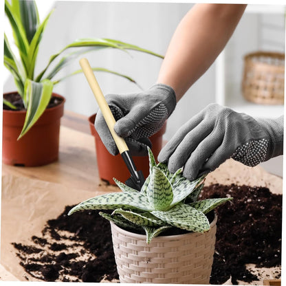 2sets Mini Gardening Tools for Boys and Girls Handle Transplant Shovel Hand Rake Trowel for Flower Vegetable Planting Mini Garden Planter Tools