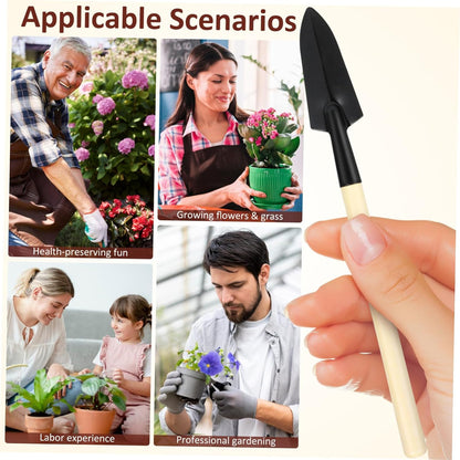 2sets Mini Gardening Tools for Boys and Girls Handle Transplant Shovel Hand Rake Trowel for Flower Vegetable Planting Mini Garden Planter Tools