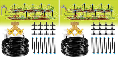 50ft Drip Irrigation Kit Plant Watering System 8x5mm Blank Distribution Tubing DIY Automatic Irrigation Equipment Set for Garden Greenhouse Flower Bed Patio Lawn