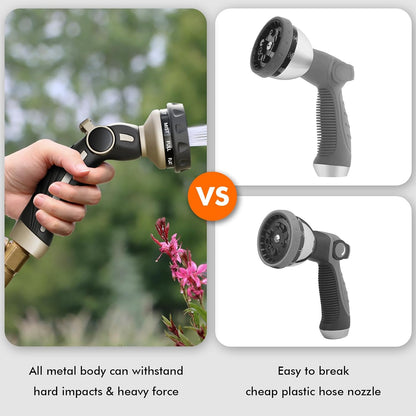 Hose Nozzle Heavy Duty, Metal Water Hose Sprayer for Garden