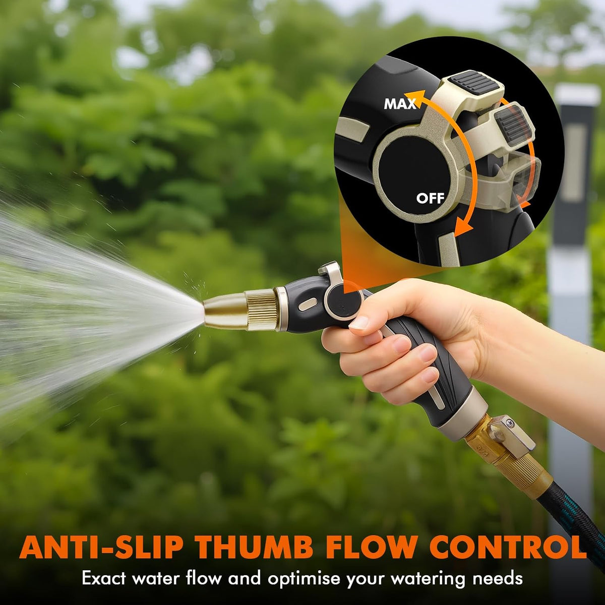 Hose Nozzle Heavy Duty, Metal Water Hose Sprayer for Garden