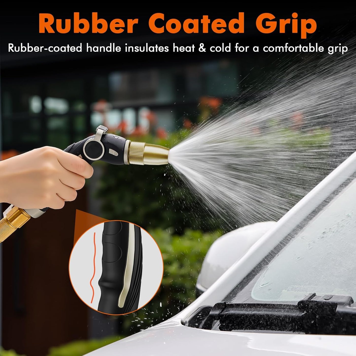 Hose Nozzle Heavy Duty, Metal Water Hose Sprayer for Garden