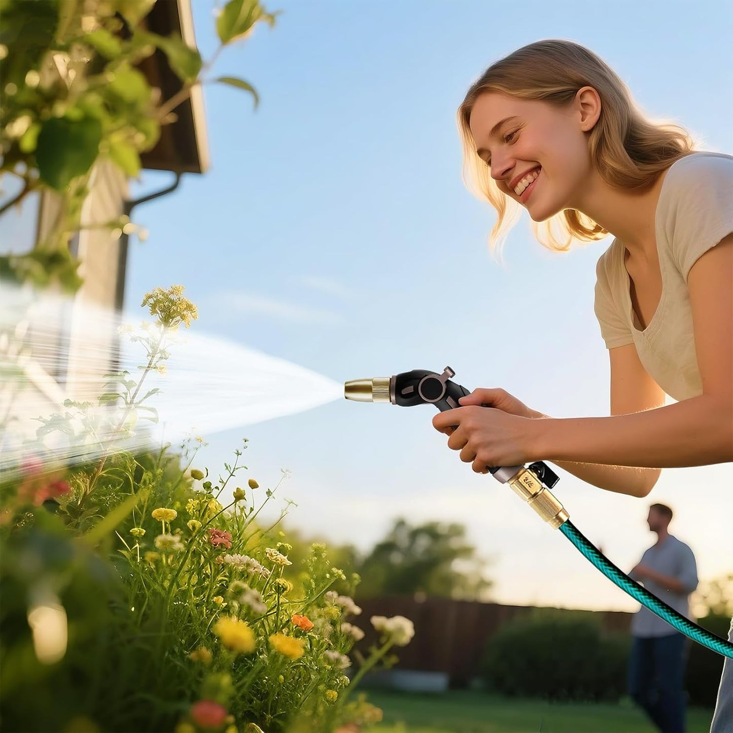 Hose Nozzle Heavy Duty, Metal Water Hose Sprayer for Garden