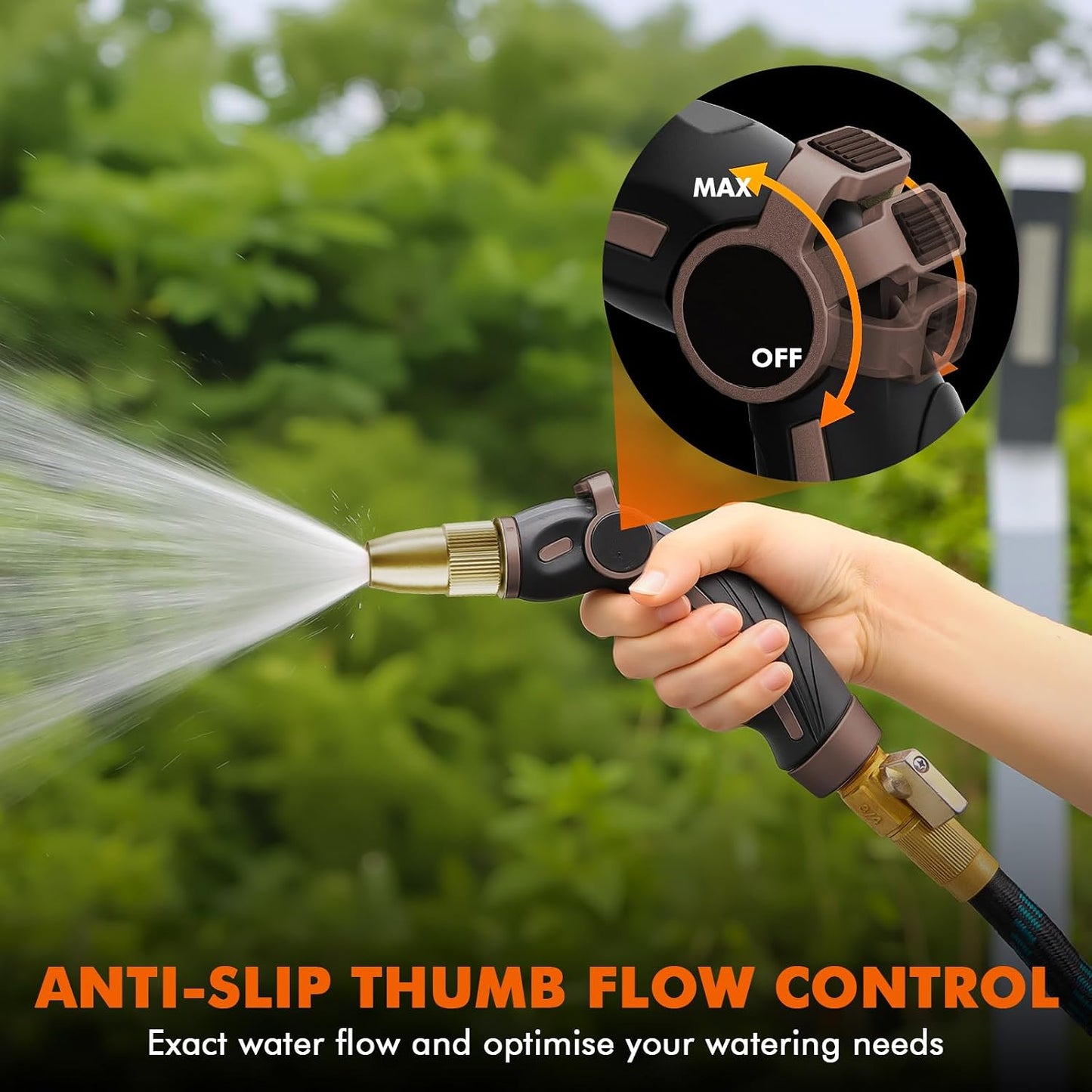 Hose Nozzle Heavy Duty, Metal Water Hose Sprayer for Garden