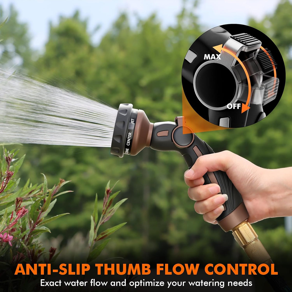Hose Nozzle Heavy Duty, Metal Water Hose Sprayer for Garden