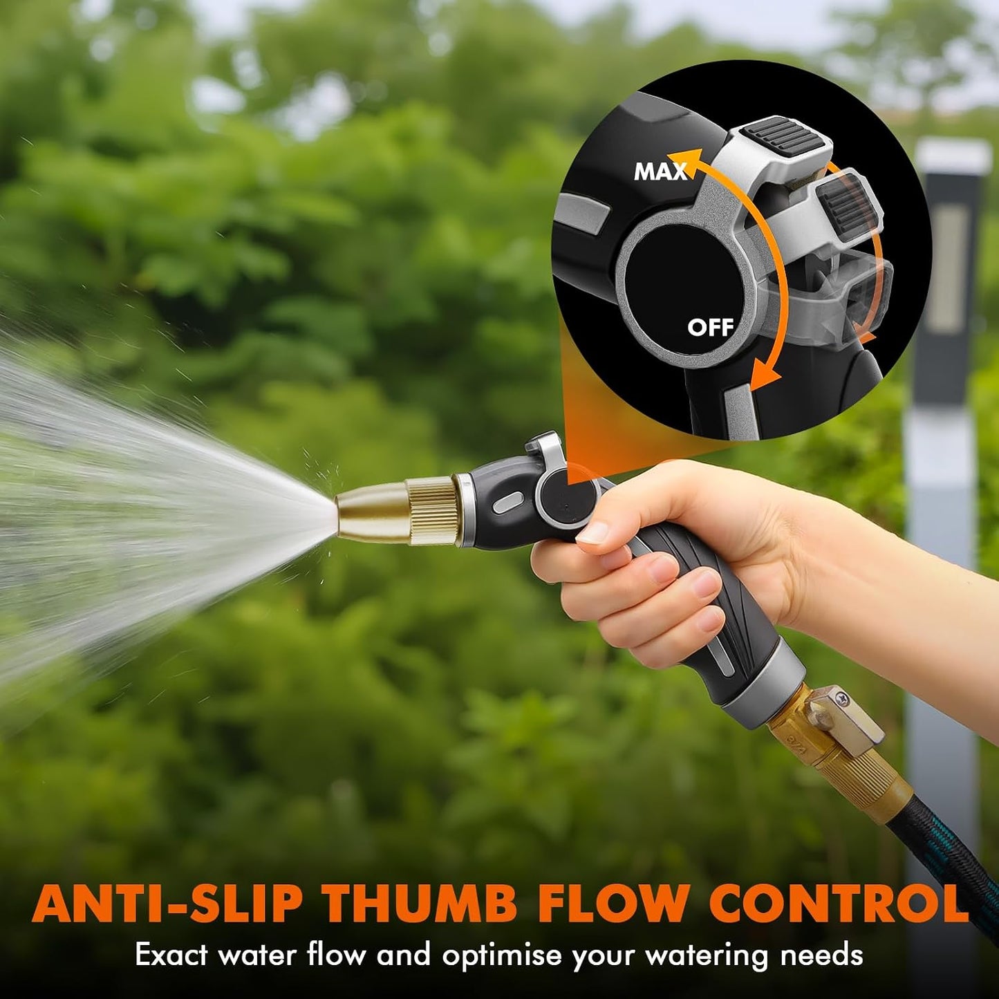 Hose Nozzle Heavy Duty, Metal Water Hose Sprayer for Garden