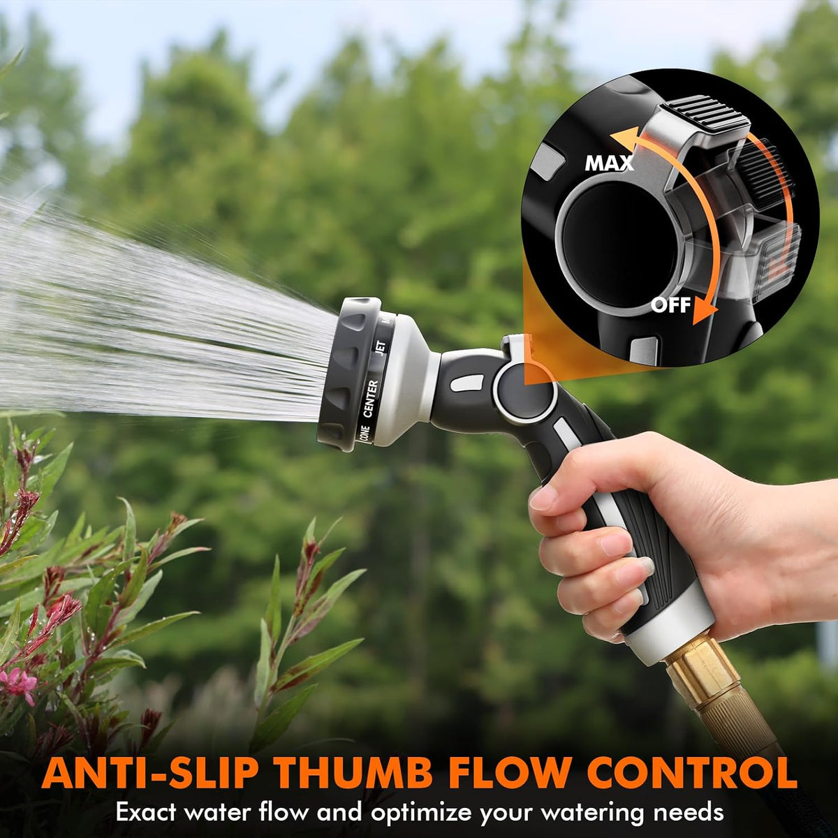Hose Nozzle Heavy Duty, Metal Water Hose Sprayer for Garden