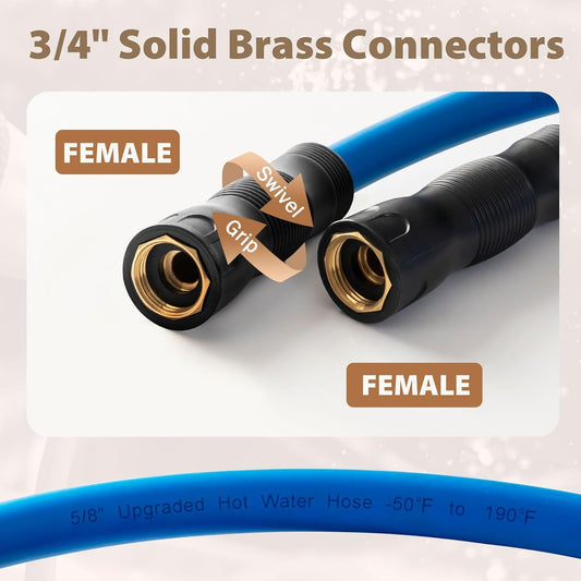 5/8" Hot/Cold Water Leader Hose 3Ft, -50℉ to 190℉