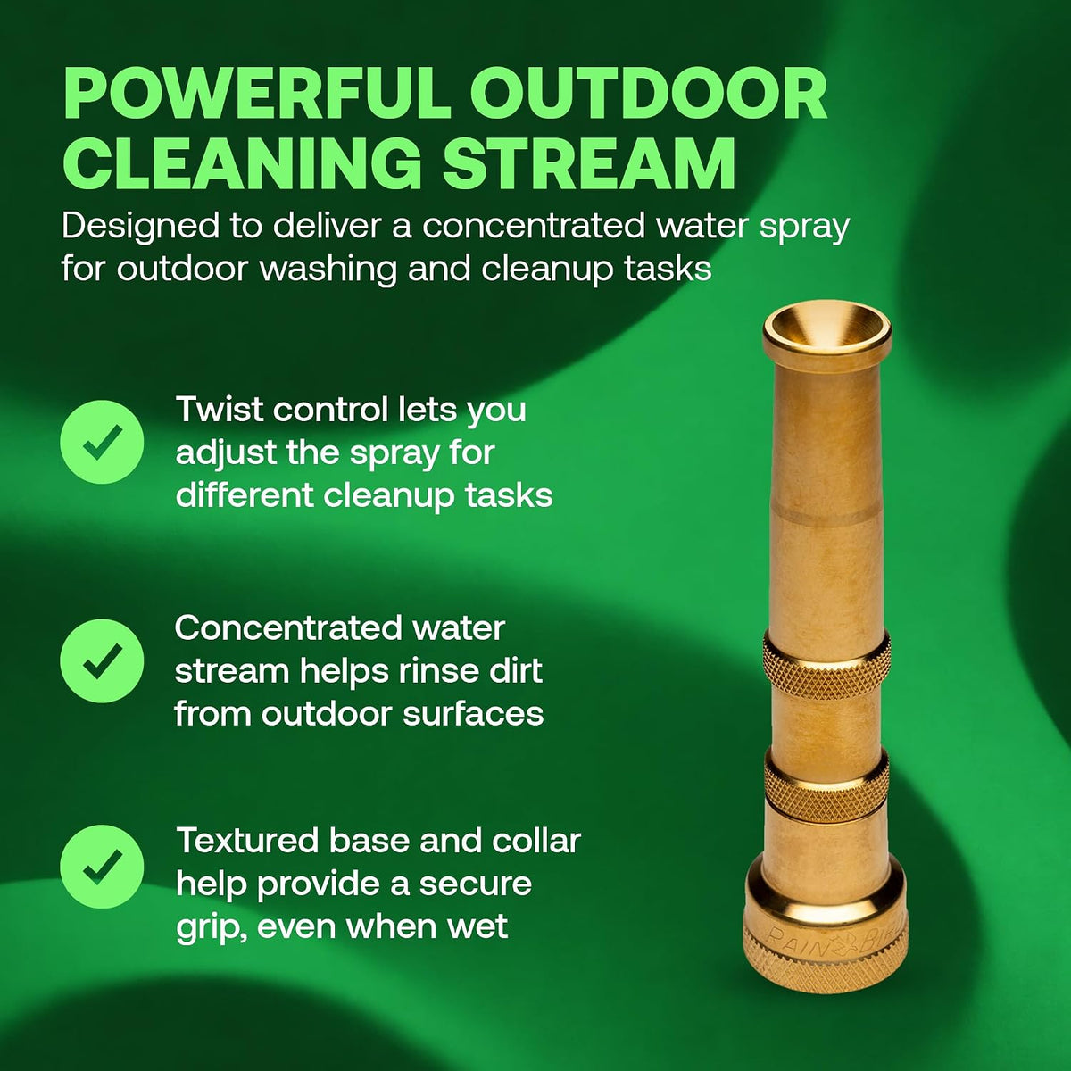 HENZLB5ADJ 5 in Lead-Free Brass Twist Adjustable Hose End Nozzle